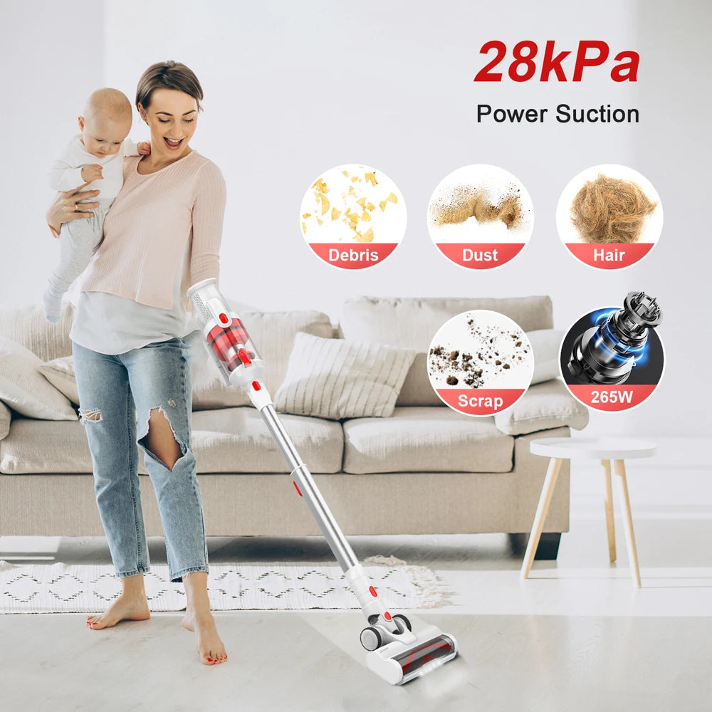 Wnkim M10 Cordless Vacuum Cleaner, With Smart LED Display, 8 in 1 Handheld Vacuum for Pet Hair Hard Floor Carpet Home