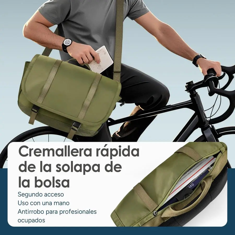 Messenger Bag Fit 16 Laptop for Men Women Work College Office Computer