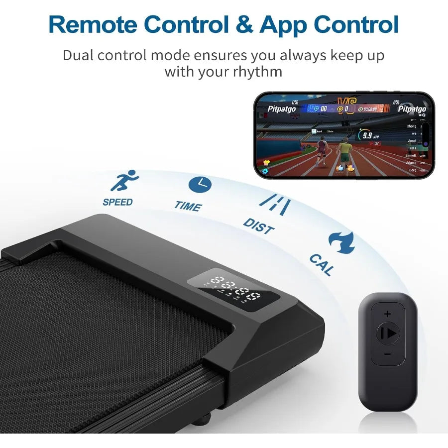 DeerRun 2025 Upgrade Walking Pad - Raceable Smart Under Desk Treadmill with Rewards Program Quick Setup 2.5HP APP/Remote Contro