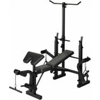 7 in 1 Strength Training Bench with Squat Rack 900 LBS Capacity Multifunctional Adjustable Foldable Workout Bench for Home Gym