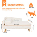 L Shape Dog Sofa Bed Cat Cushion Chaise Stool Soft Warm Nesting Couch with Rubber Wooden Legs