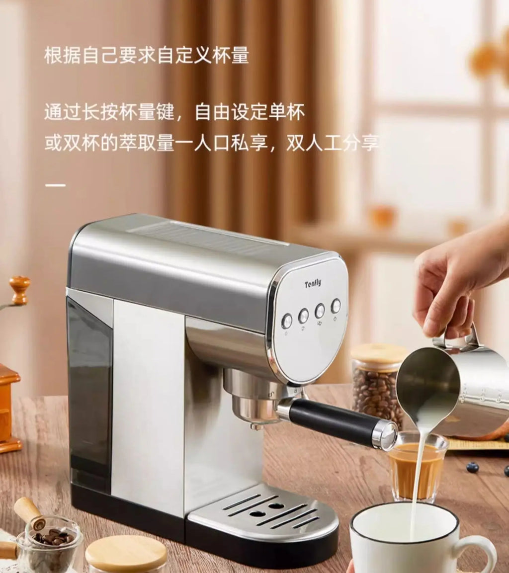 Espresso machine household small 20bar semi-automatic extraction stainless steel steam milk foam  coffee maker
