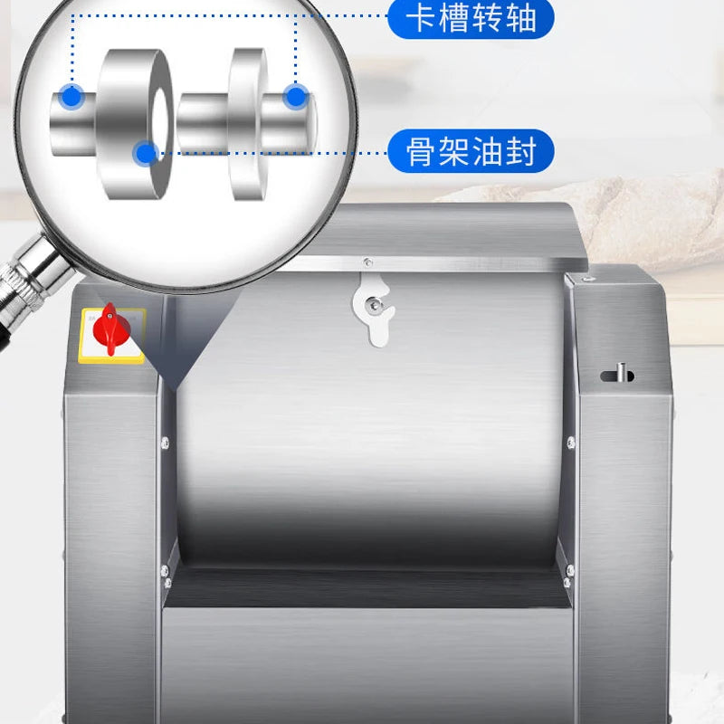 Commercial electric Dough Kneading Machine Dough Stirring stainless steel Bread mixer Pasta Make noodles 8KG flour Mixers 1500W