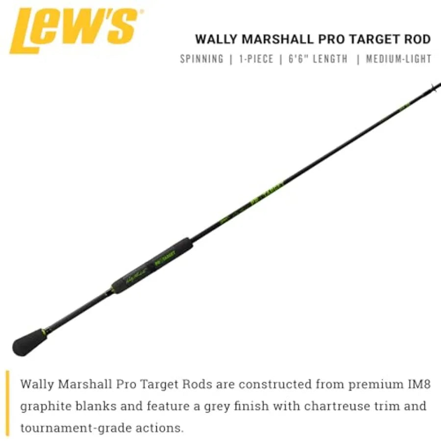 Wally Marshall Pro Target Series Spinning Fishing Rod IM8 Graphite Blank with Winn DriTac Split Grip Handle for Precision Casti