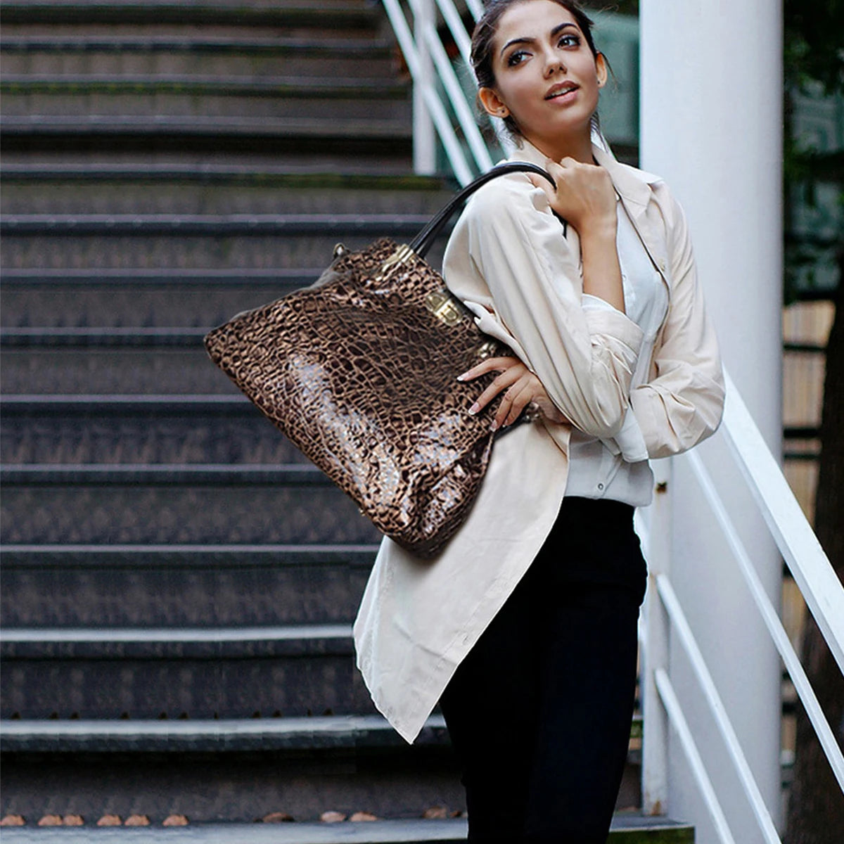 designer bag luxury woman genuine leather bag woman Leopard print ladies handbags Large Capacity soft leather shoulder bag