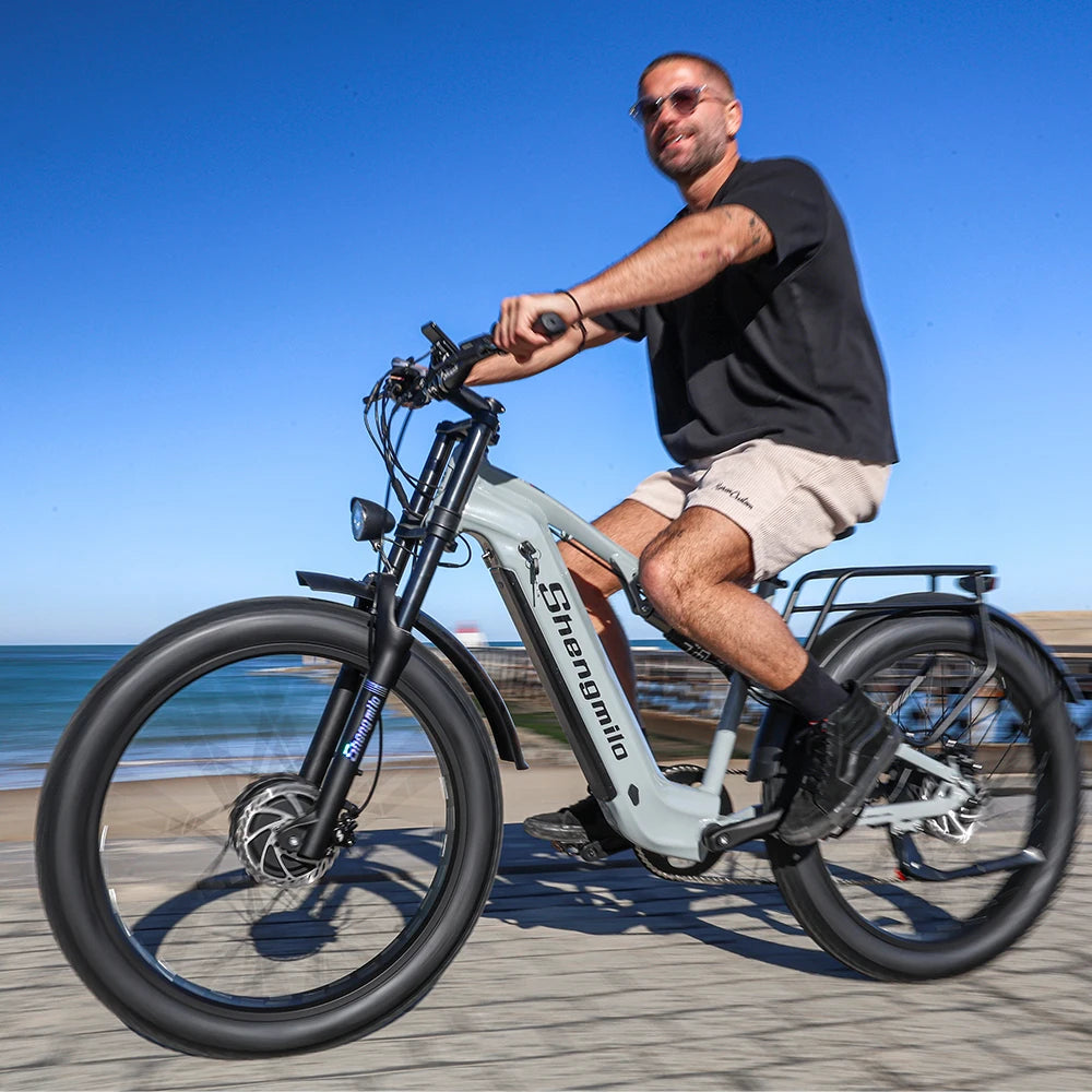 Shengmilo S600 Adults Electric Bike 2000w Dual Motor Electric Dirt Bike 48V 17.5AH Battery 26 inch Fat Tire Bicycle Electric