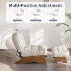 Accent Chair with Ottoman Adjustable Backrest, Upholstered Lounge Chair with Footrest Set, Cozy Reclining Chair for Reading Room