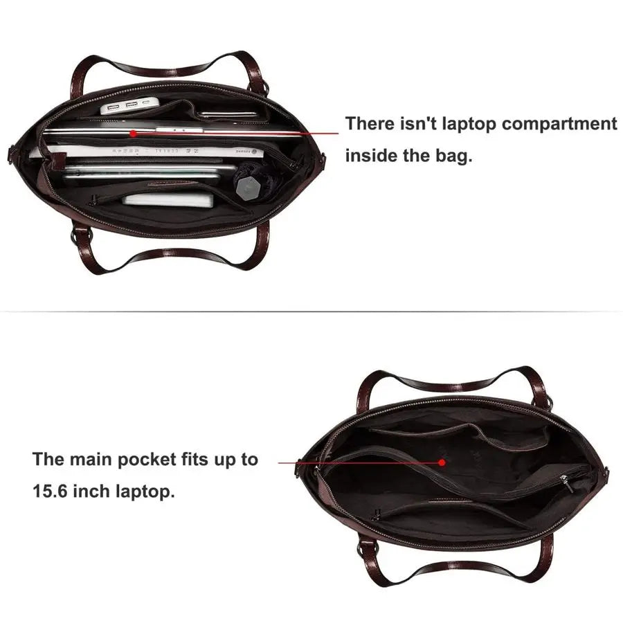 Genuine Leather Top Handle Satchel Daily Work Tote Shoulder Bag