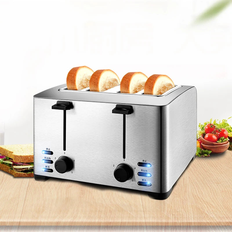 Toaster 4-slice Breakfast Toaster Fully Automatic Home Use Toast Bread Roaster Breakfast Machine