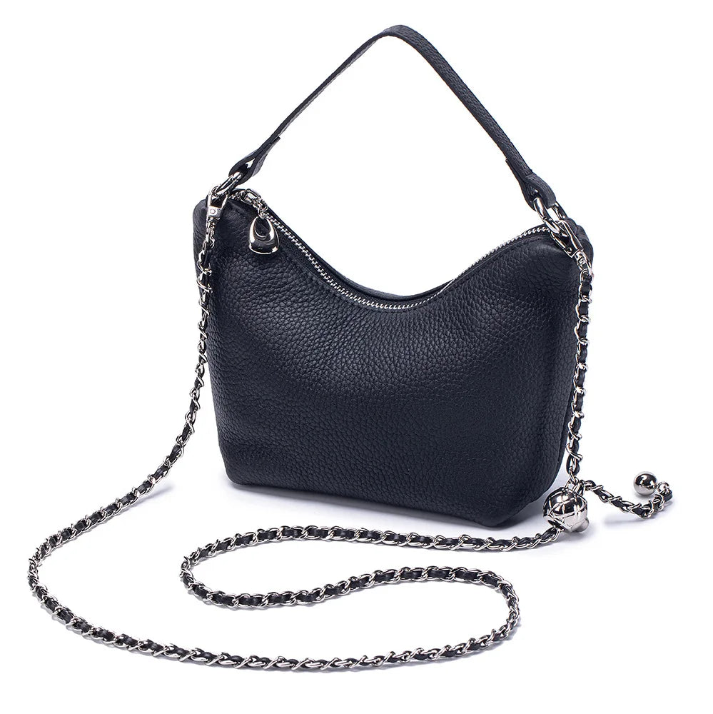 Small Crossbody Bags Purse for Women Detachable Chain Strap Messenger Bag Trendy Leather Dumpling Shape Lightweight Mini Handbag