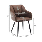 PU Leather Dining Chairs Set of 2, Modern Accent Armchairs with Padded Seat, Ergonomic Upholstered Leisure Lounge Chair, Occasio