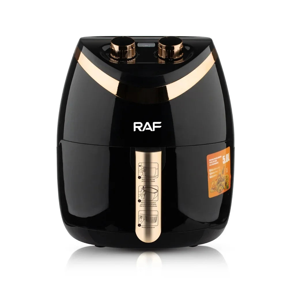 Air Fryer Household Large Capacity 5.8L Multifunctional Smart French Fries Fully Automatic Fryer without Oil Smoke Air Fryer
