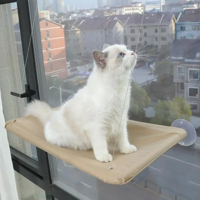 Hanging Cat Bed Heavy Duty Windowsill Kitten Resting Soft Perch Window Hammock Seat with 4 Strong Suction Cups for Indoor cats