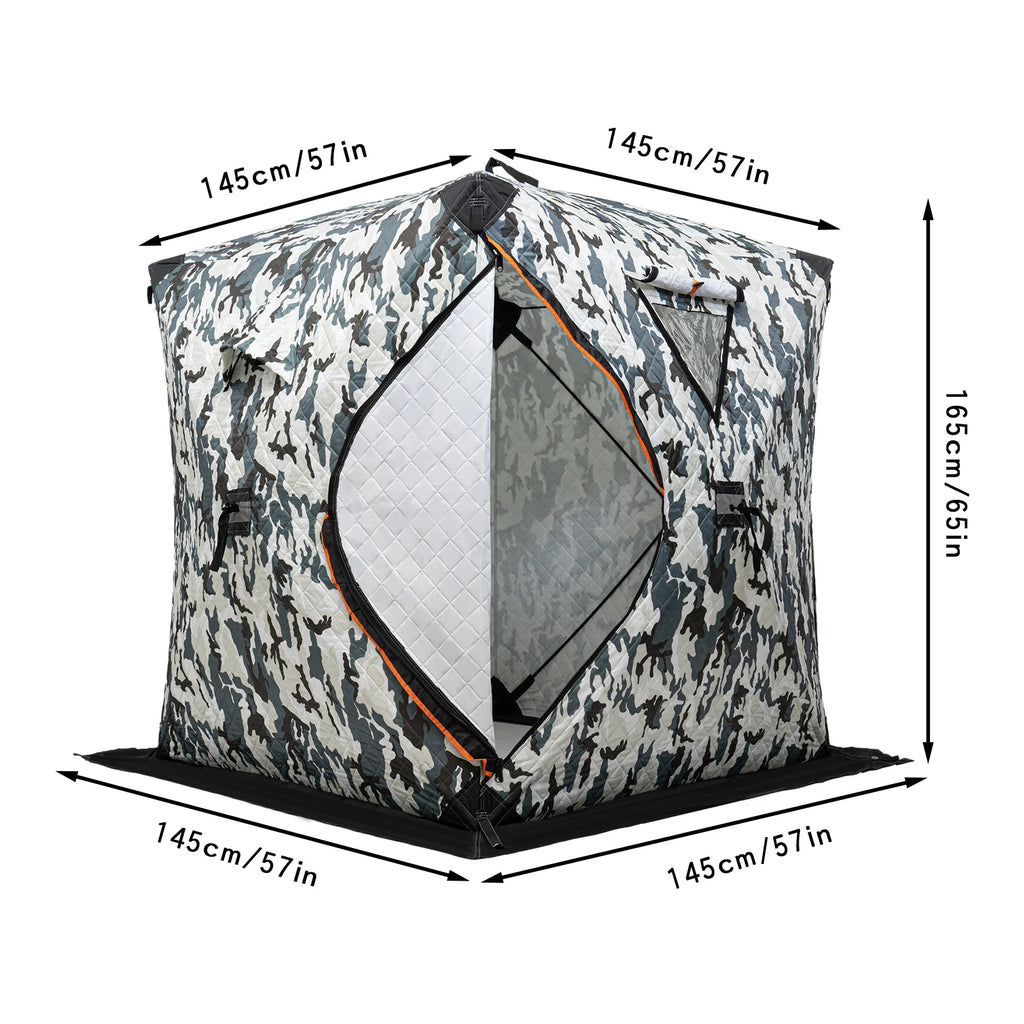 Orange/Blue/Red/Camouflage Ice Fishing Tent Outdoor Square Thermal Shelter Dual Zipper Windproof Tent for Camping Hiking Fishing