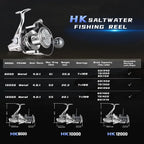 Spinning Reel 8000 10000 12000 Aluminum Frame Surf Fishing Reels Carbon Fiber 55LB Power Drag Heavy Long Casting Inshore Saltwa