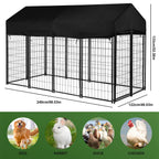 Outdoor Secure Wire Crate Kennel Steel Material Outdoor Dogs Welded Wire Kennels Waterproof Tarpaulin for Medium Small Dogs