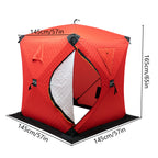 Orange/Blue/Red/Camouflage Ice Fishing Tent Outdoor Square Thermal Shelter Dual Zipper Windproof Tent for Camping Hiking Fishing