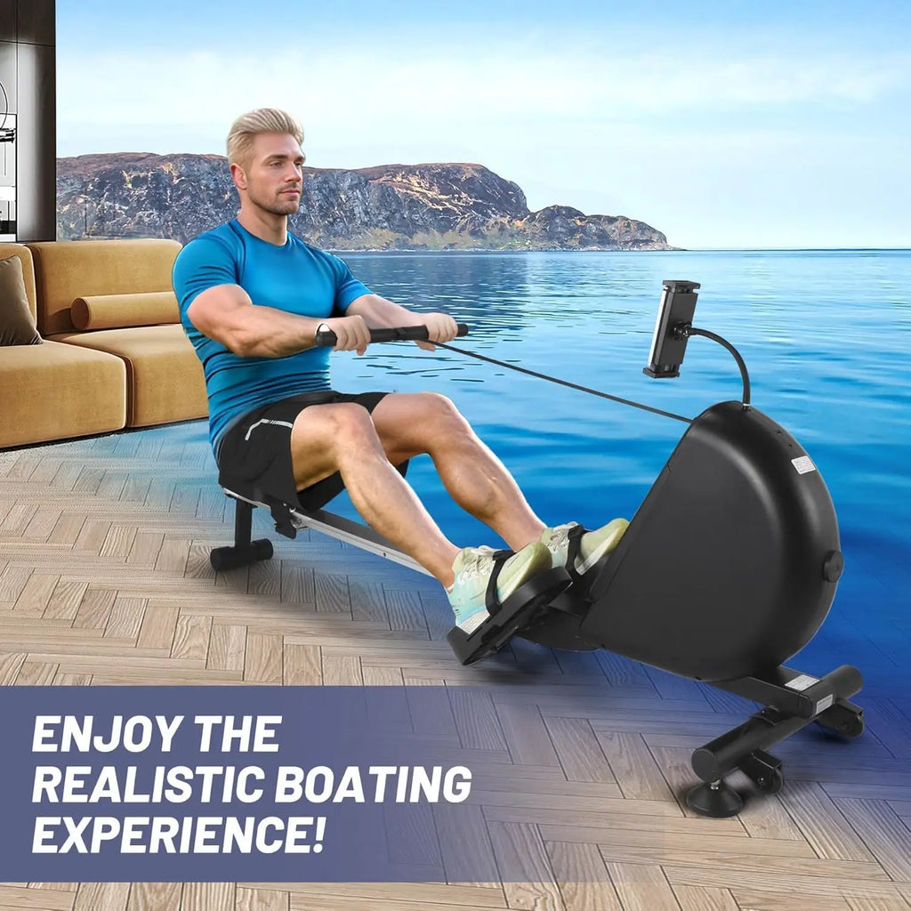 Rowing Machines for Home - Magnetic/Water Rowing Machine with Upgrade 16 Resistance Levels, 350 Lb Weight Capacity