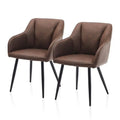 PU Leather Dining Chairs Set of 2, Modern Accent Armchairs with Padded Seat, Ergonomic Upholstered Leisure Lounge Chair, Occasio