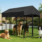 Outdoor Secure Wire Crate Kennel Steel Material Outdoor Dogs Welded Wire Kennels Waterproof Tarpaulin for Medium Small Dogs