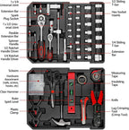 799pcs Mechanic Tool Set Home Repair Tool kit Wrenches Socket with Trolley Case Hand Tools for Daily Use Househould Work Repair