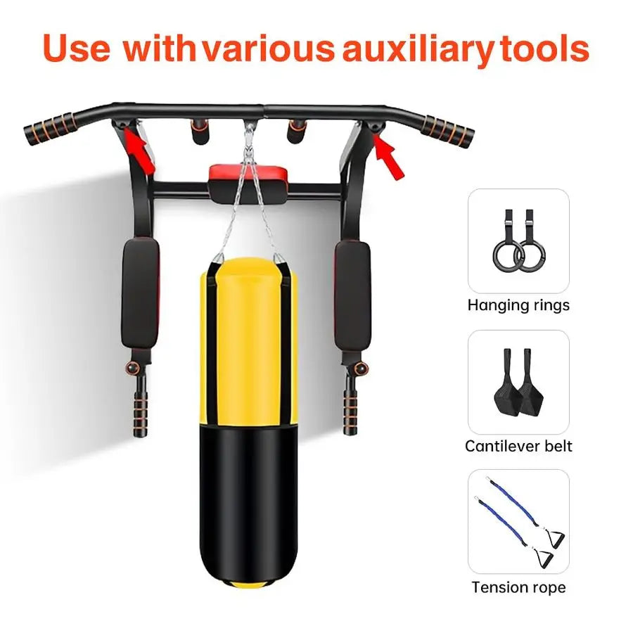 WallMounted PullUp Bar HeavyDuty Indoor Horizontal Bar for Home Gym, ChinUp, Punching Bag, and Exercise Equipment Adjustable amp