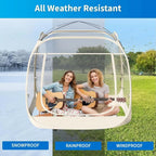 6-Person Weather-Resistant Bubble Tent with Vent Windows for Camping, Outdoor Shelter, and Backyard Parties in Beige