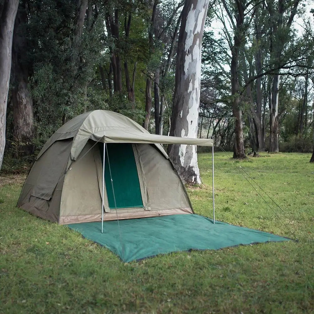 Canvas Bow Tent for 6, Camping and Outdoor Shelter with Waterproof and Flame-Resistant Ripstop Canvas
