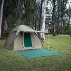 Canvas Bow Tent for 6, Camping and Outdoor Shelter with Waterproof and Flame-Resistant Ripstop Canvas