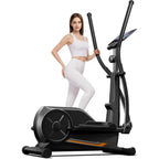 Home Use Elliptical Exercise Machine with 8 Resistance Levels Silent Magnetic Design 12 Stride LCD Monitor Black
