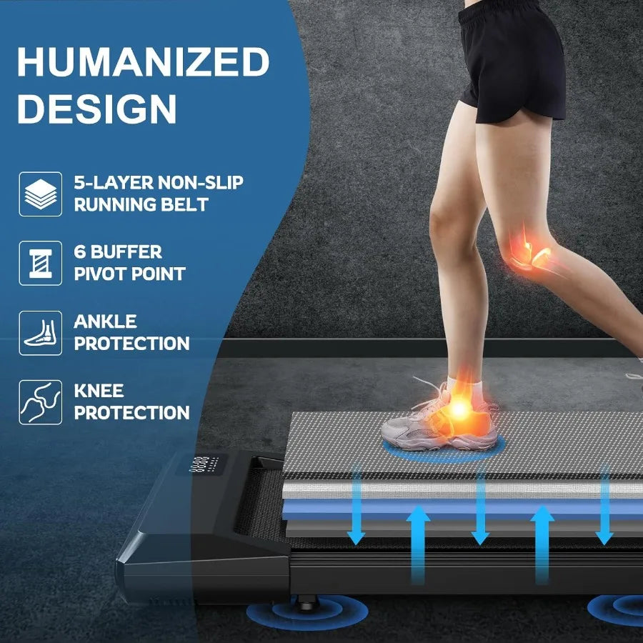 DeerRun 2025 Upgrade Walking Pad - Raceable Smart Under Desk Treadmill with Rewards Program Quick Setup 2.5HP APP/Remote Contro